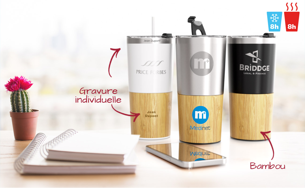 Metro Bamboo - Tasses de voyage promotionnelles 